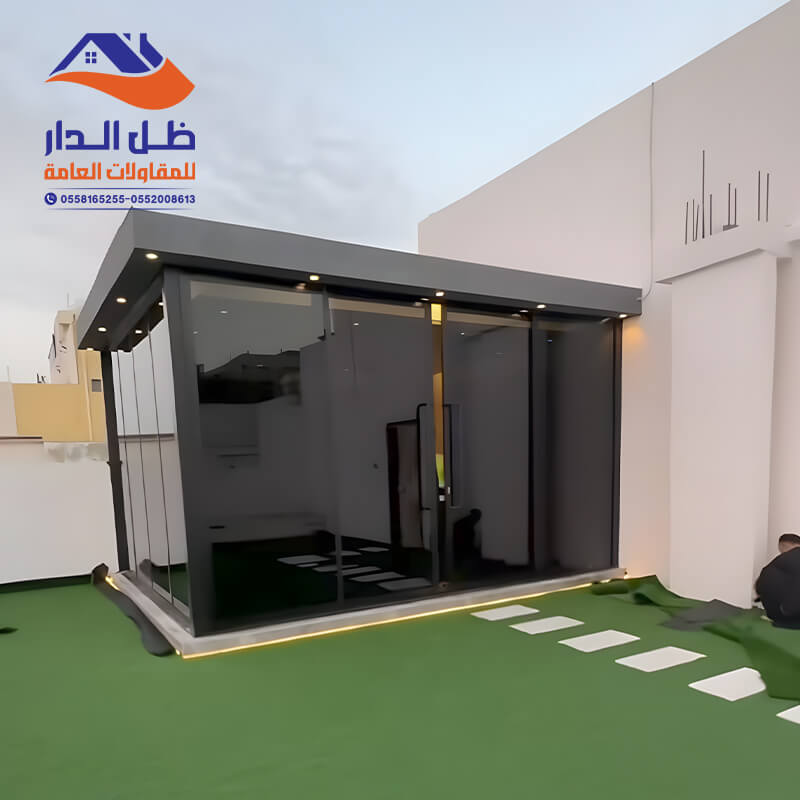 تصميم مجالس خارجية مصنوعة من ساندوتش بانل للمنازل والاستراحات