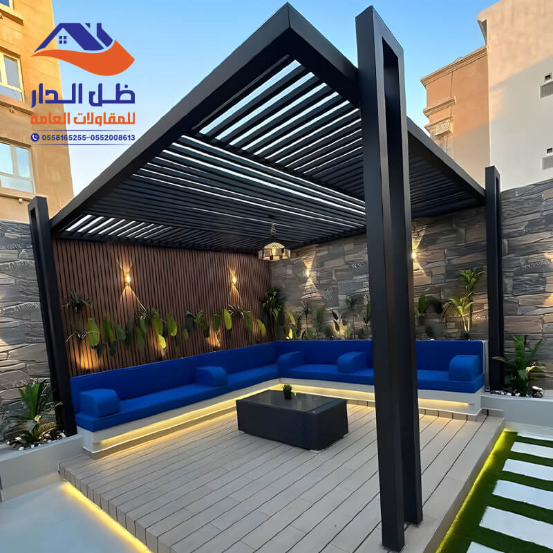 برجولات حديد فاخرة للحدائق والجلسات الخارجية