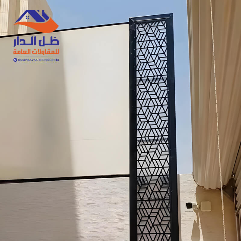 سواتر احواش قماش مدموج مع قص ليزر مؤسسة ظل الدار