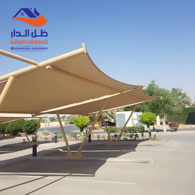 مظلات سيارات معلقه بدون أعمدة لدى مؤسسة ظل الدار