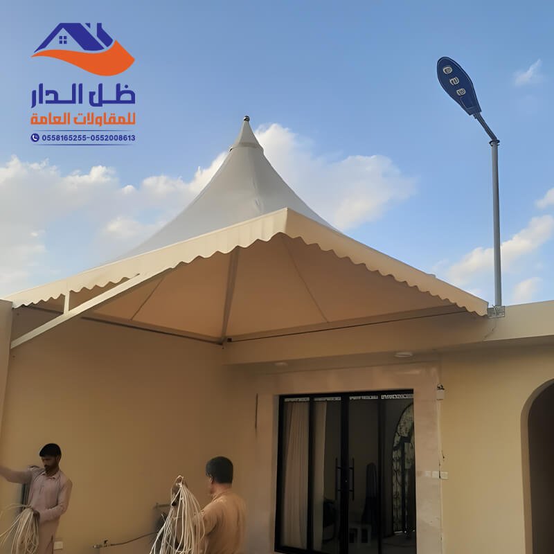 تركيب مظلات سيارات هرمية الرياض مؤسسة ظل الدار
