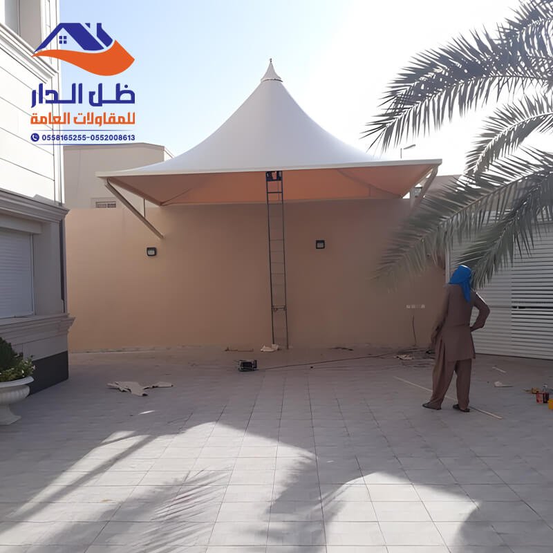 تنفيذ مظلات سيارات هرمية